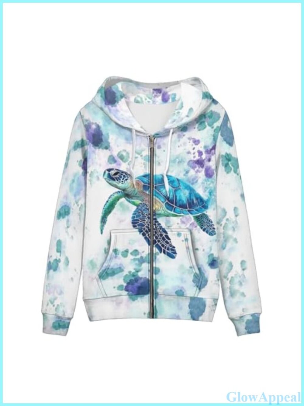 Y2K Zip Up Hoodie Long Sleeve Graphic Print Loose Fit Sweatshirt with Pockets